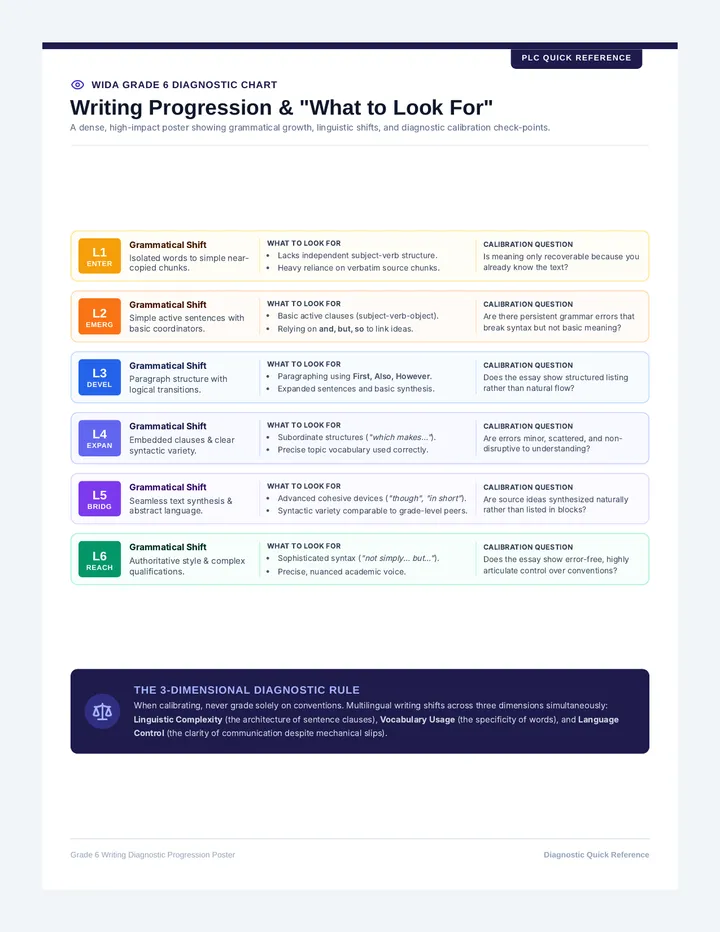 WIDA Progression Poster