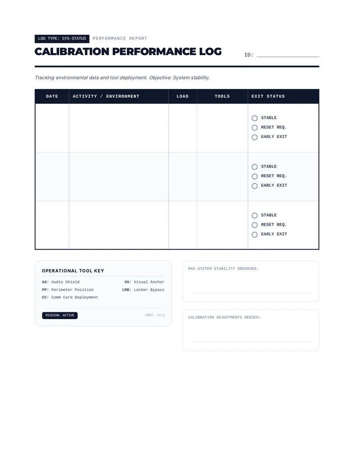Calibration Performance Log
