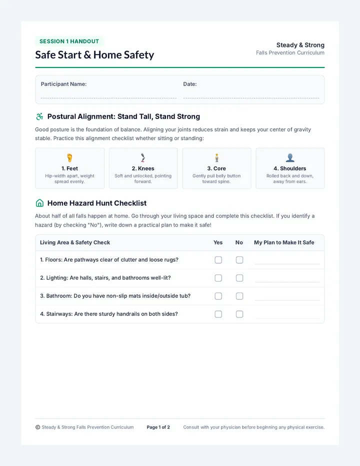 Safe Start Handout