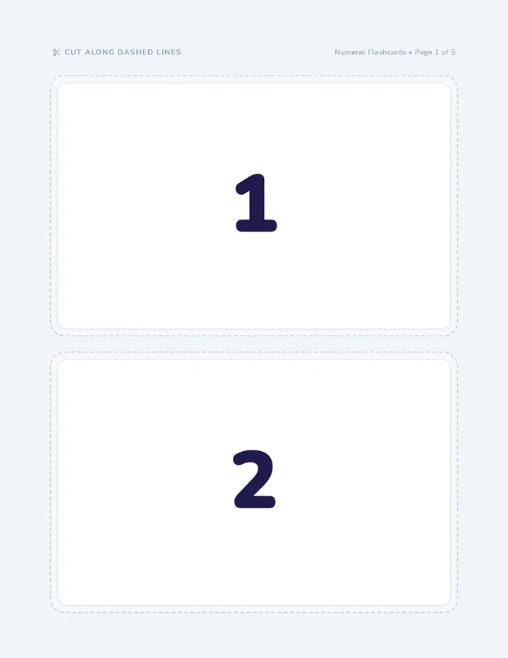 Numeral Match Flashcards