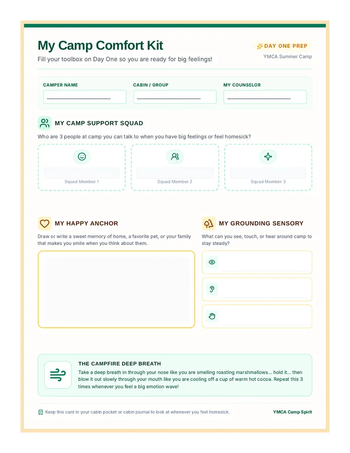 My Comfort Kit Worksheet