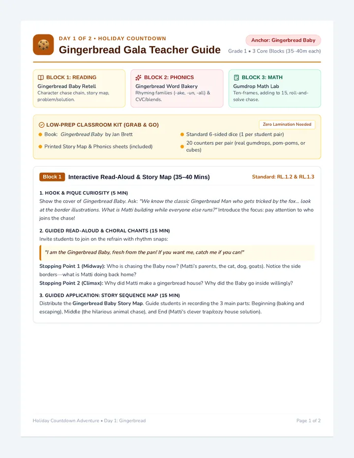 Gingerbread Gala Teacher Guide