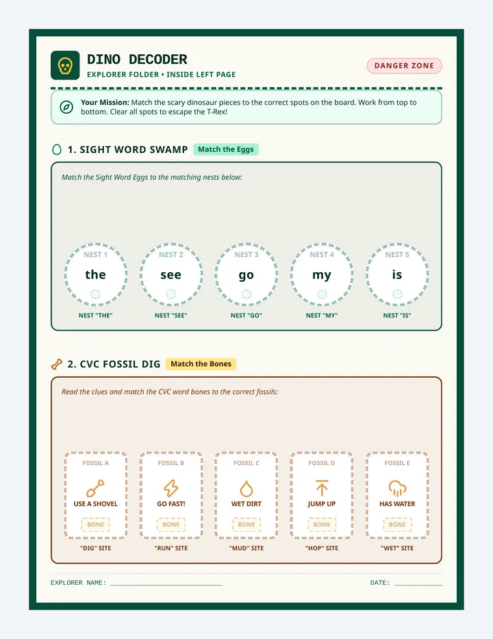 Dino Decoder Game Board