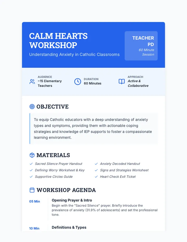 Understanding Anxiety Lesson Plan