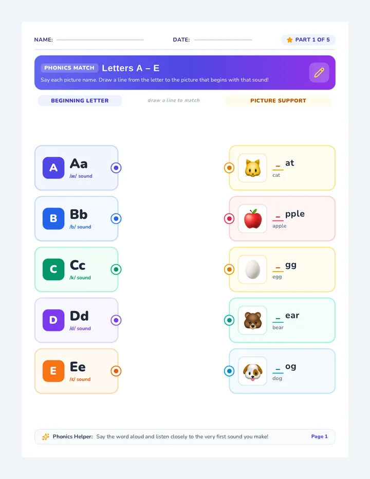Alphabet Match Worksheet