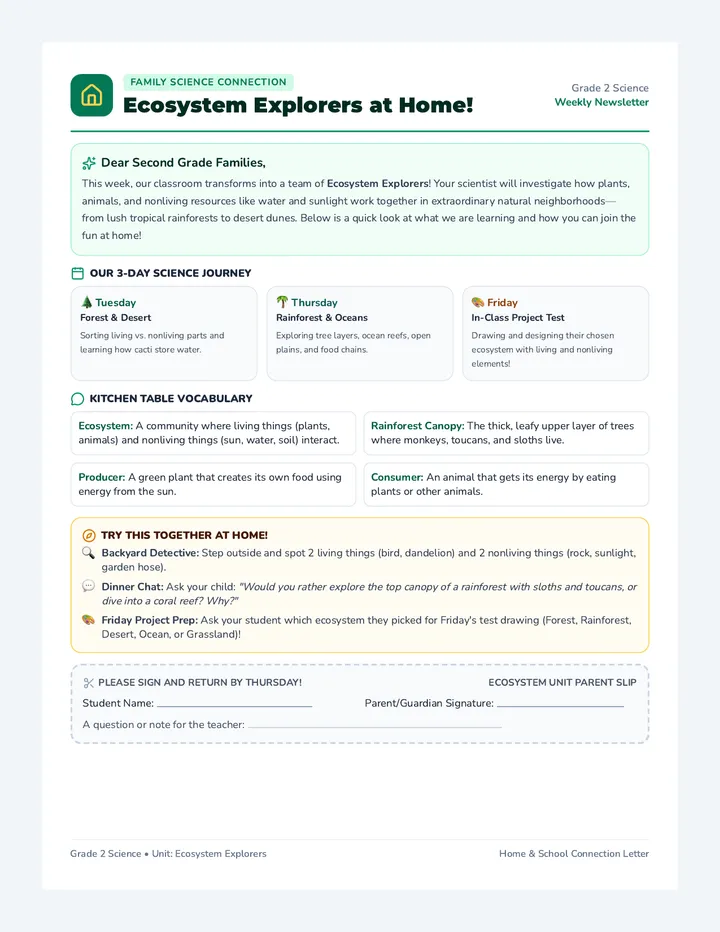 Ecosystem Family Letter