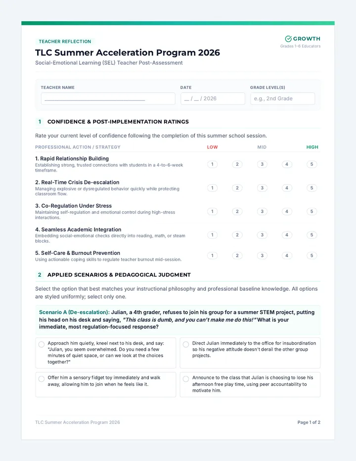 Summer SEL Post Assessment Document