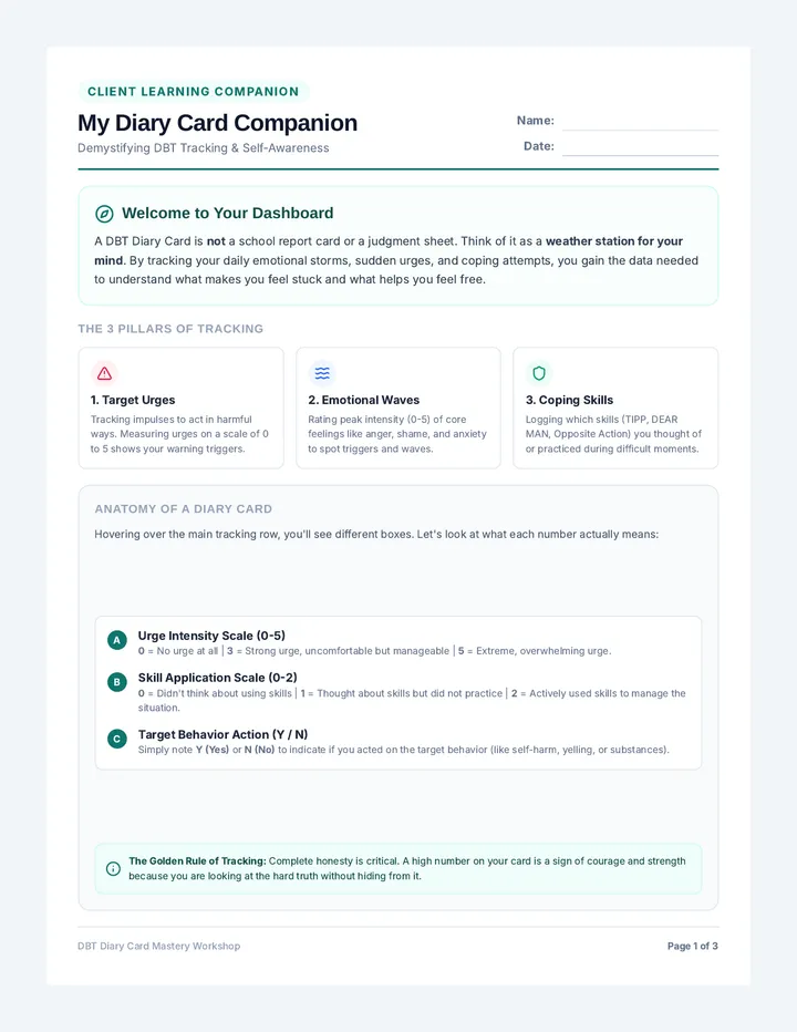 Diary Card Client Workbook