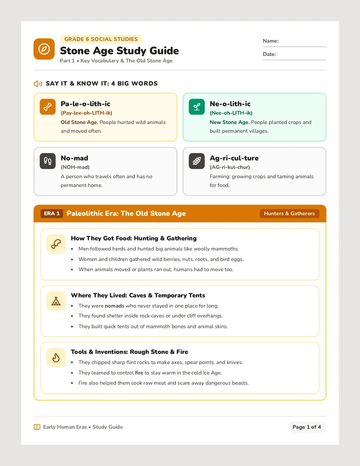 Stone Age Trail Study Guide