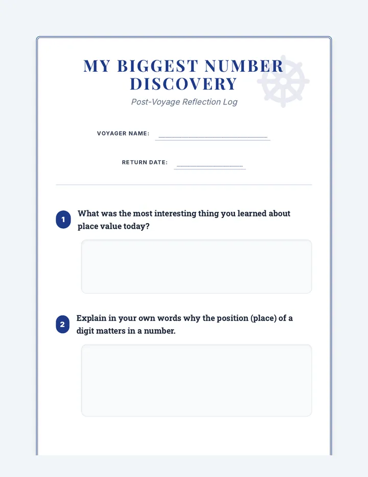 My Biggest Number Discovery Cool Down