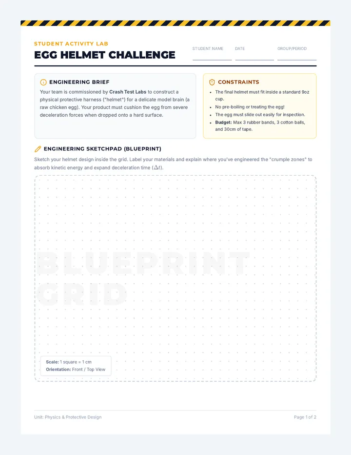 Egg Helmet Activity