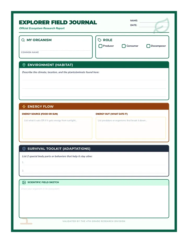 Field Journal Organizer