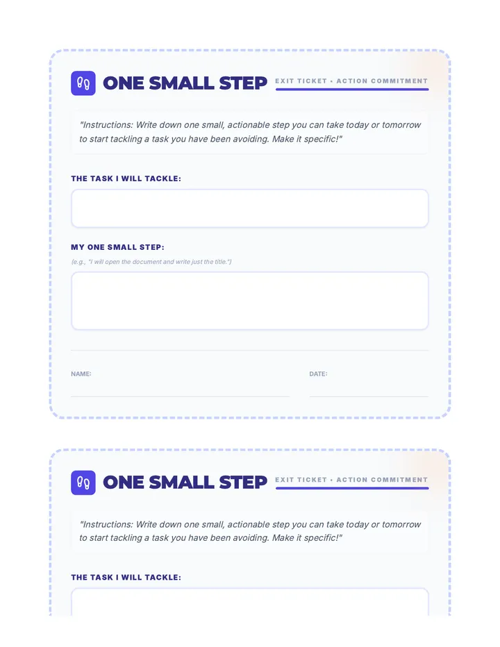 One Small Step Exit Ticket