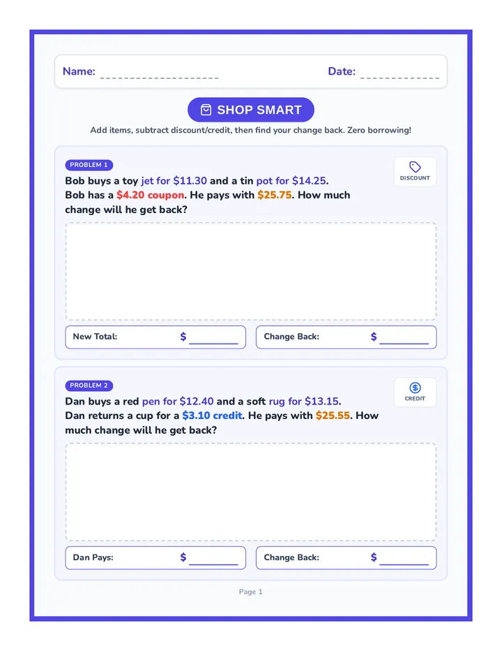 Shop Smart Practice Packet