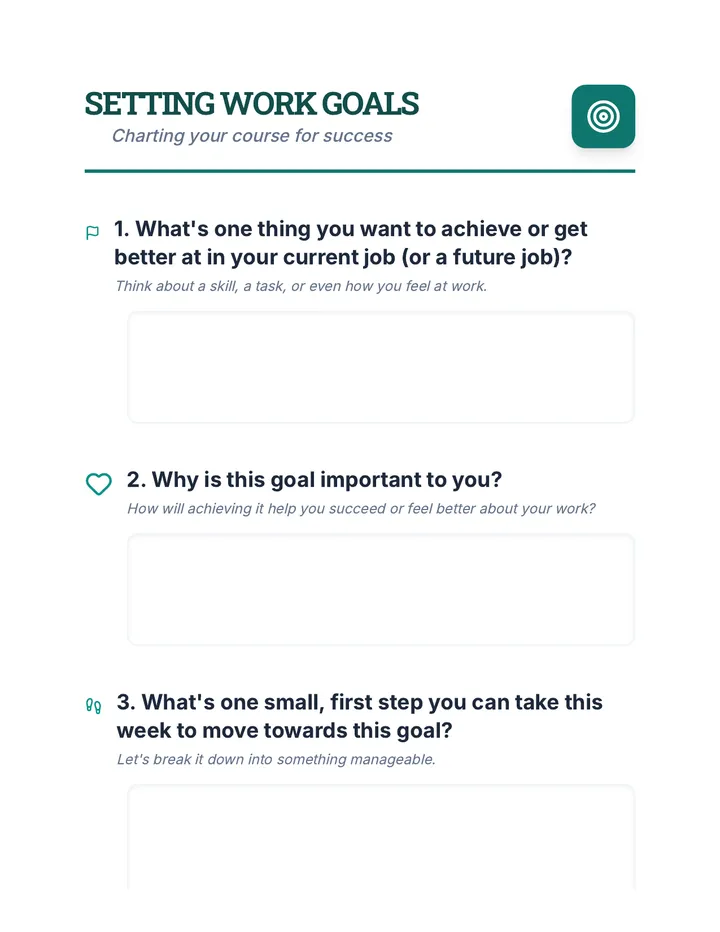 Setting Work Goals Discussion Activity