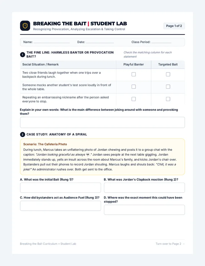 Conflict Escalation Worksheet