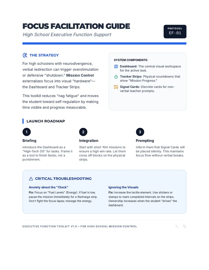 Focus Facilitation Guide Teacher Resource