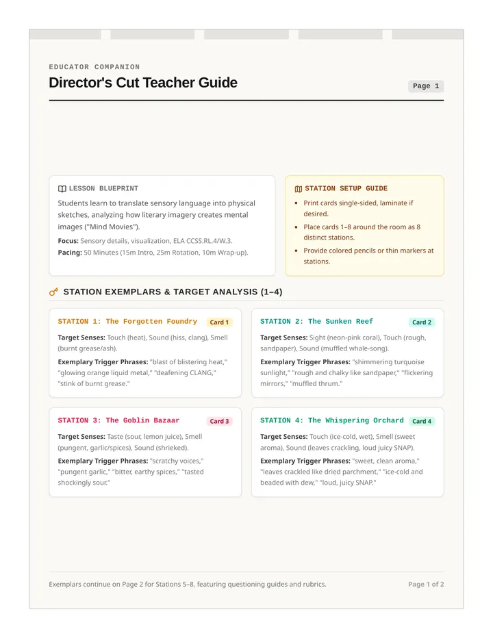Directors Cut Teacher Guide page 1