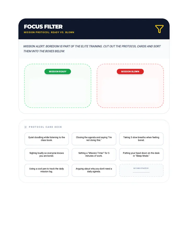 Focus Filter Sorting Cards