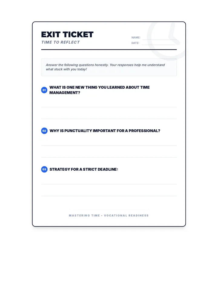 On the Clock Exit Ticket