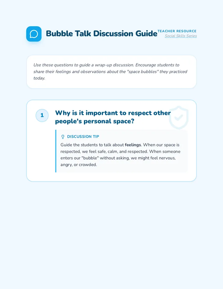 Bubble Talk Discussion Guide