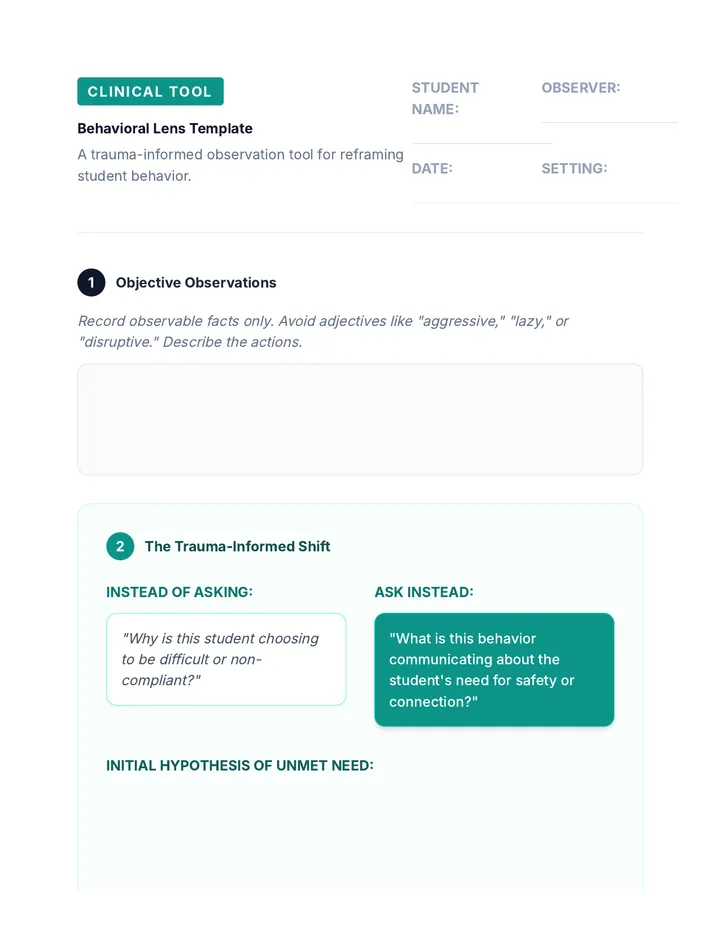 Behavioral Lens Template