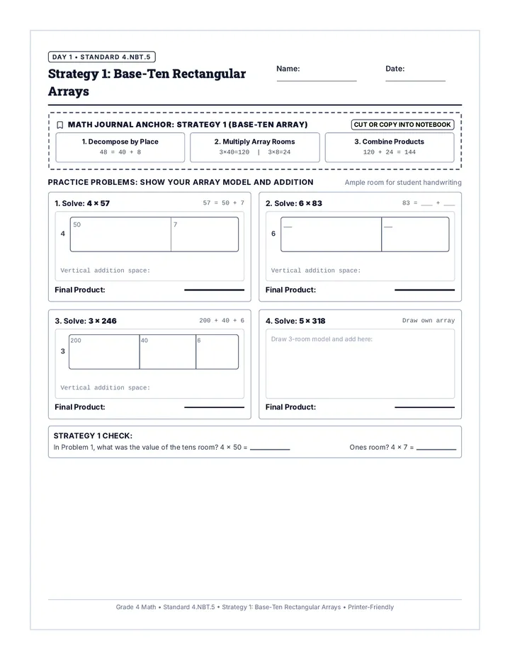 Place Value Notebook Activity