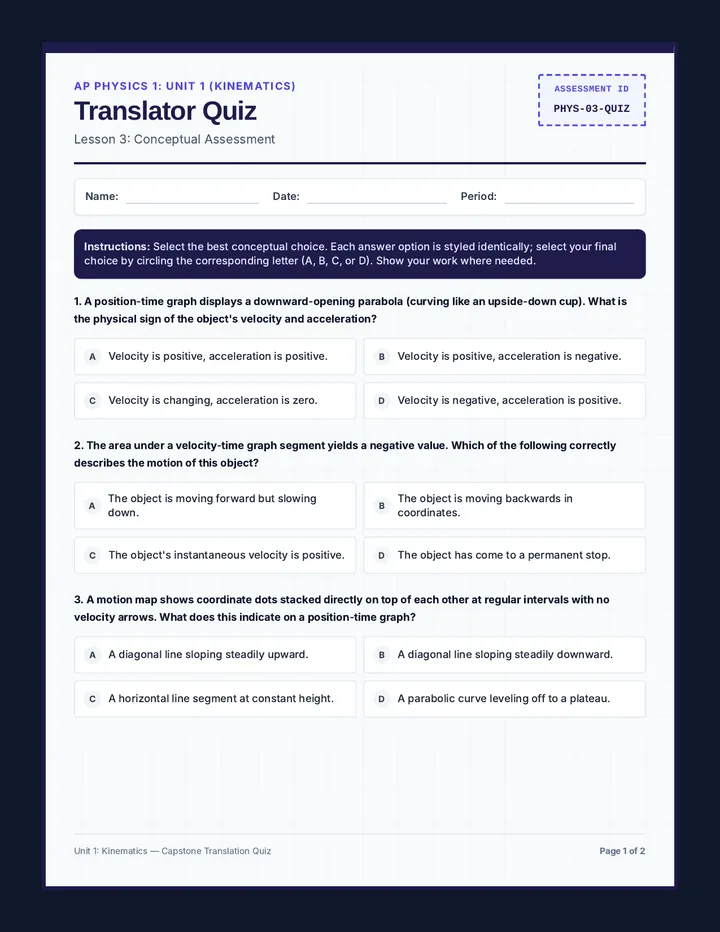 Kinematics Translator Assessment