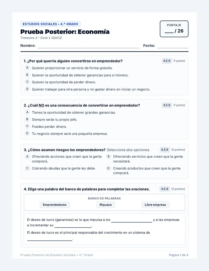 Indiana Economics Test