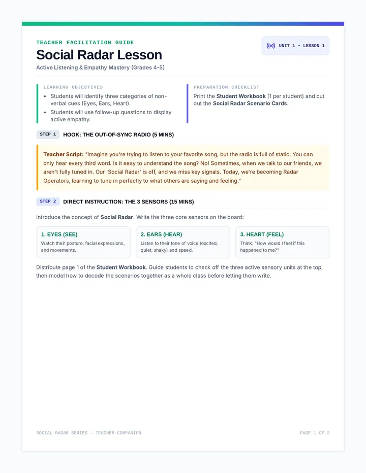 Social Radar Teacher Guide