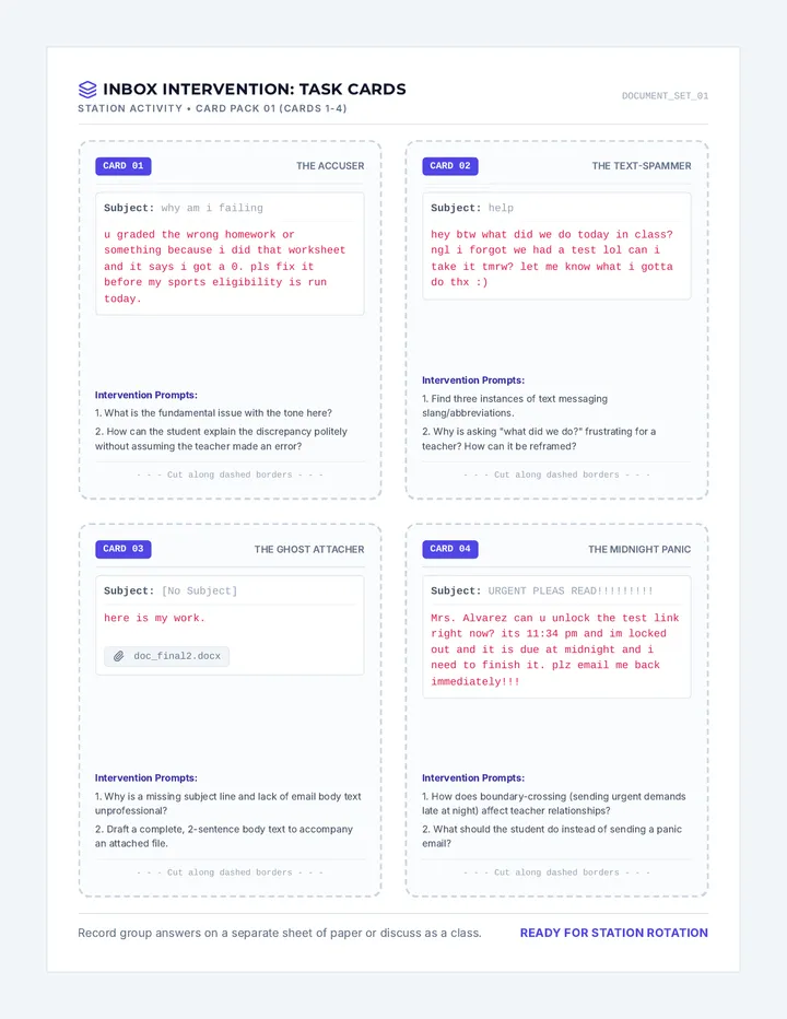 Inbox Intervention Task Cards