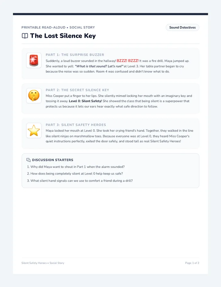Silent Safety Story and Game