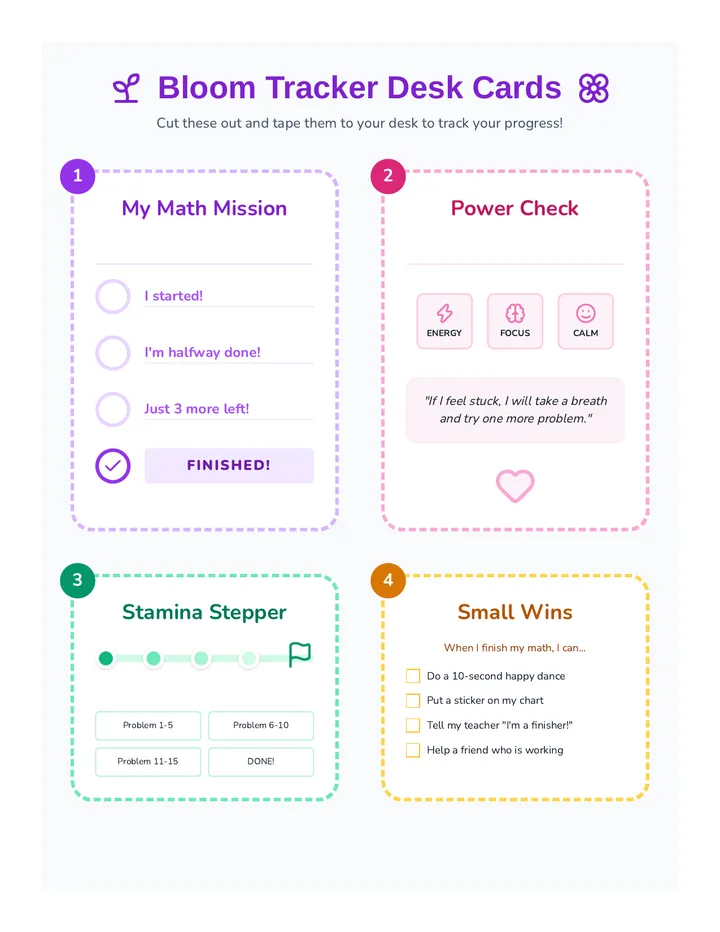 Bloom Tracker Worksheet