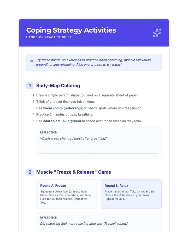 Coping Strategy Activities