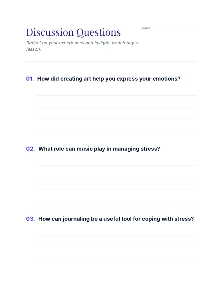 Discussion Questions Handout • Material • Lenny.com