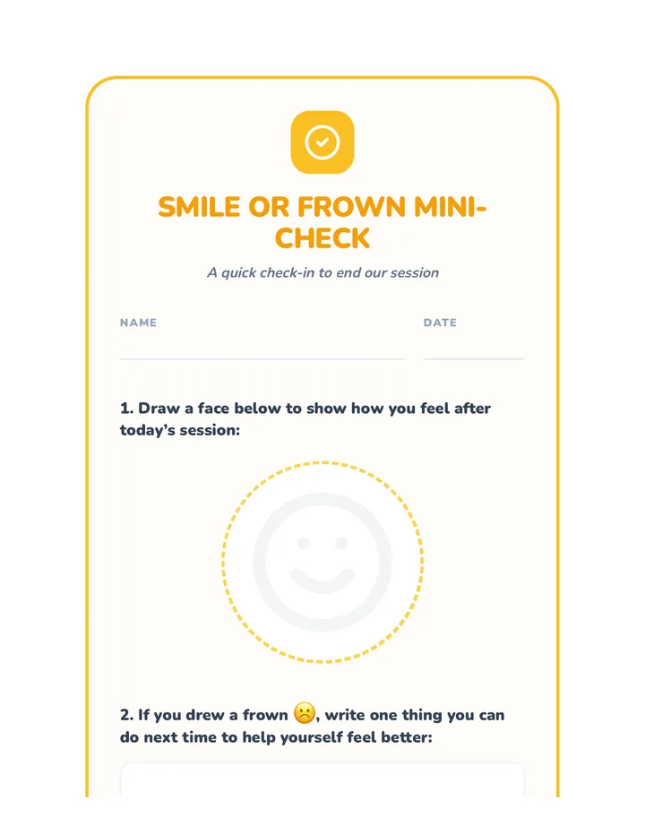 Smile or Frown Mini-Check Cool Down