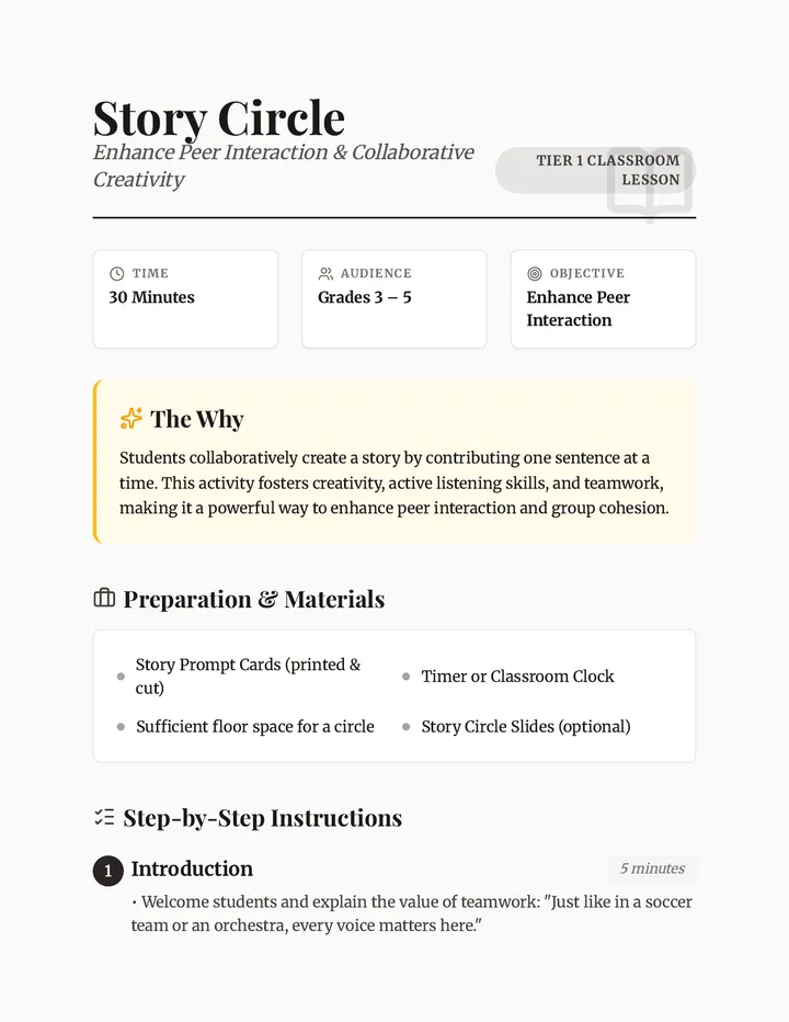 Story Circle Teacher Guide