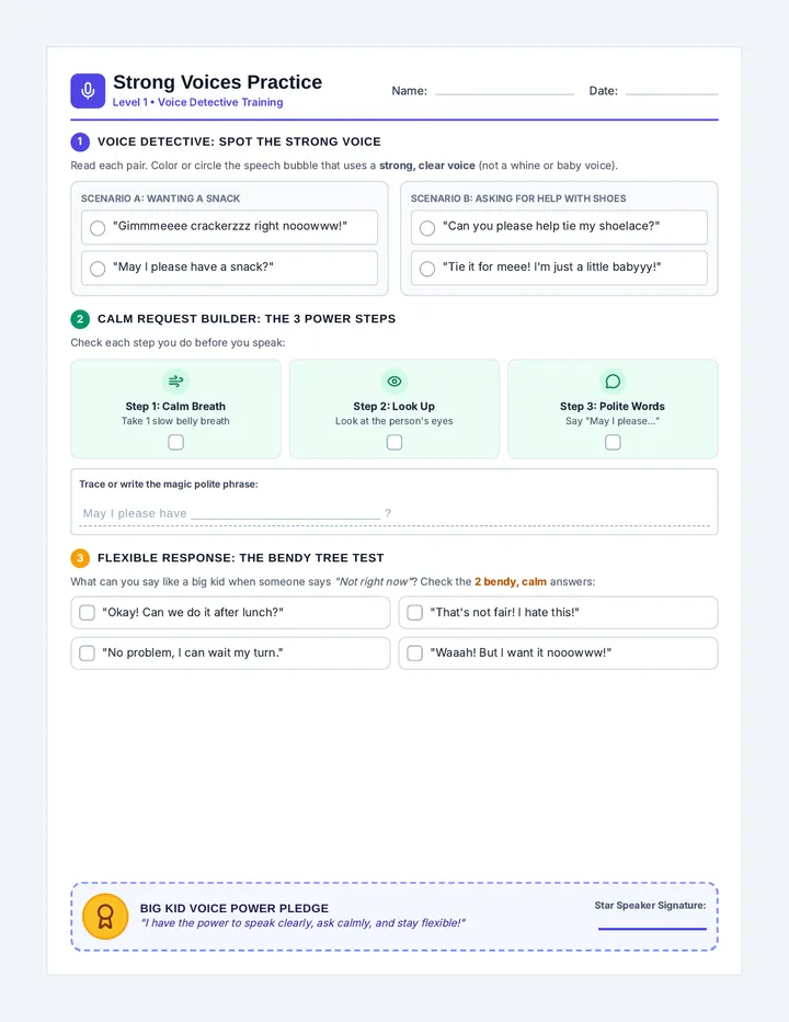Strong Voices Activity Sheet