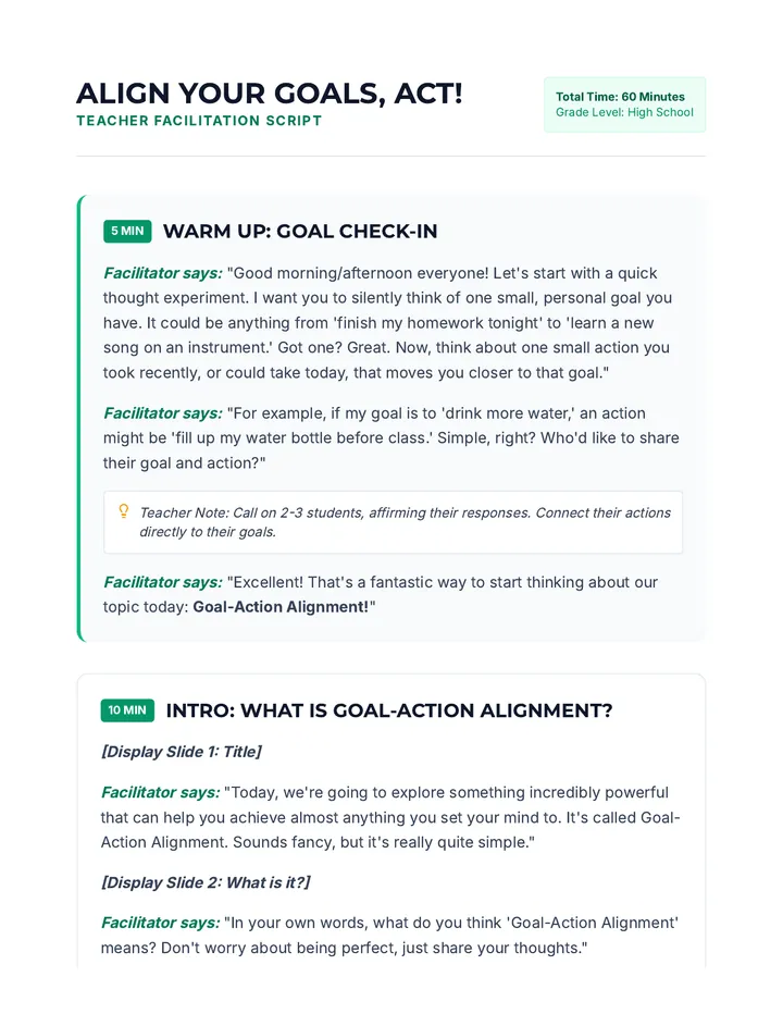 Scripting Goals Align Your Goals Act β’ Lesson β’ Lenny.com