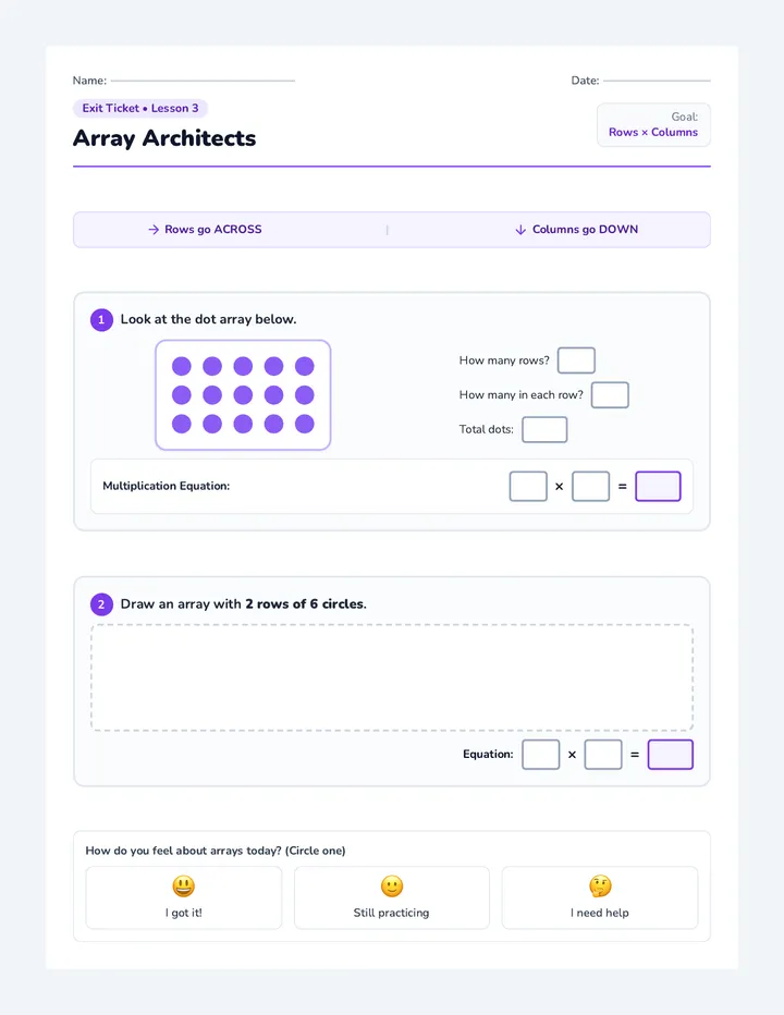 Array Architects Exit Ticket
