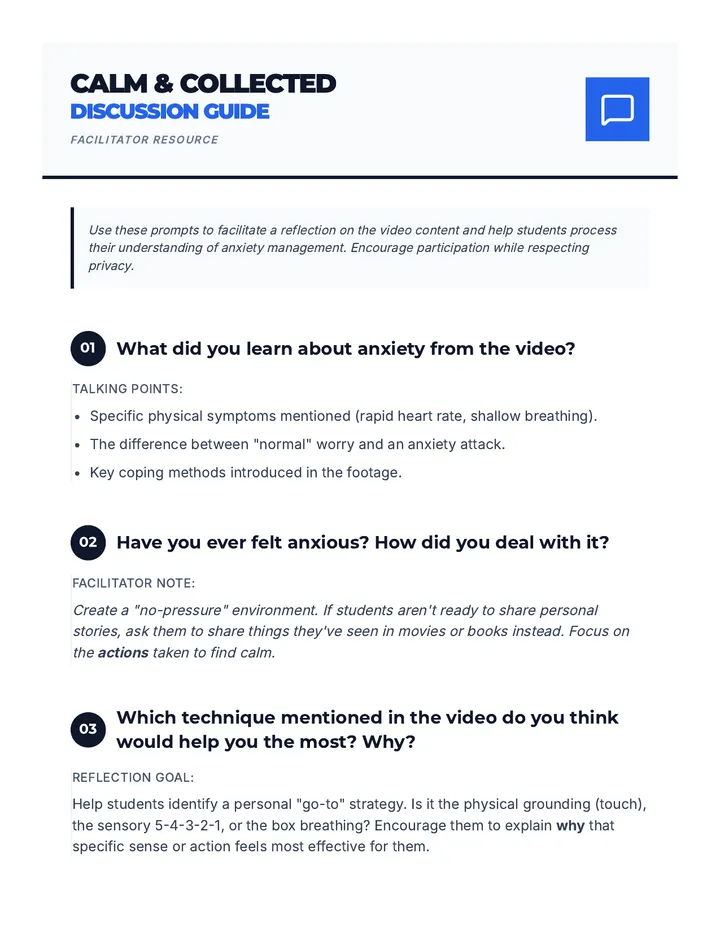 Anxiety Discussion Questions Guide