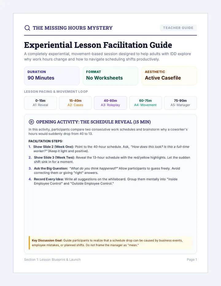 Schedule Mystery Teacher Guide