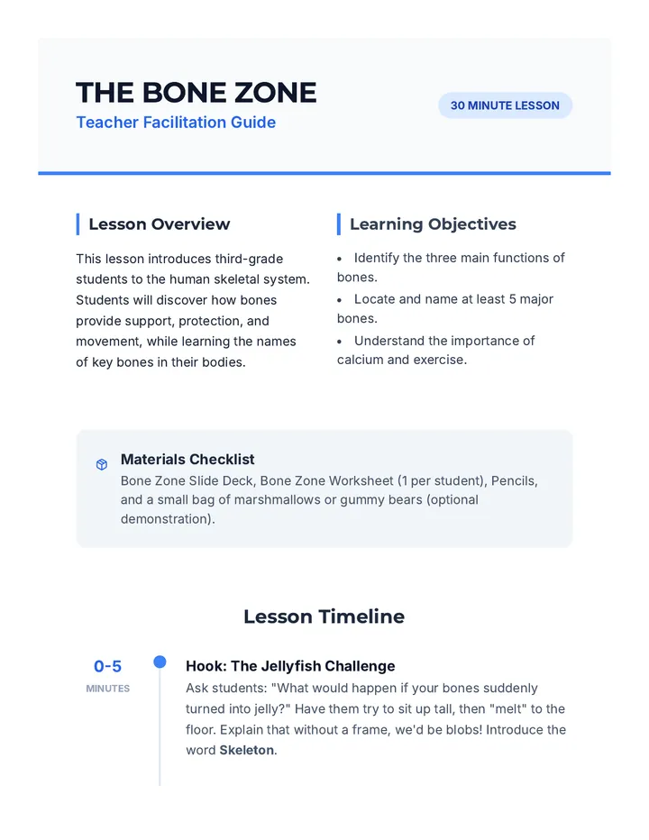 Bone Zone Teacher Guide
