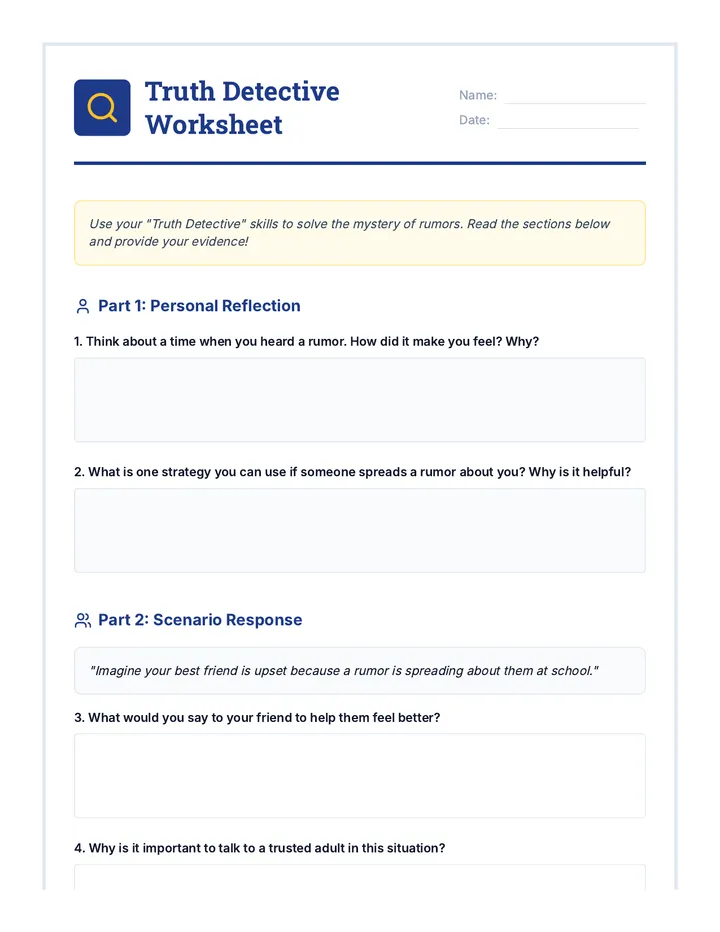 Rumor Handling Worksheet