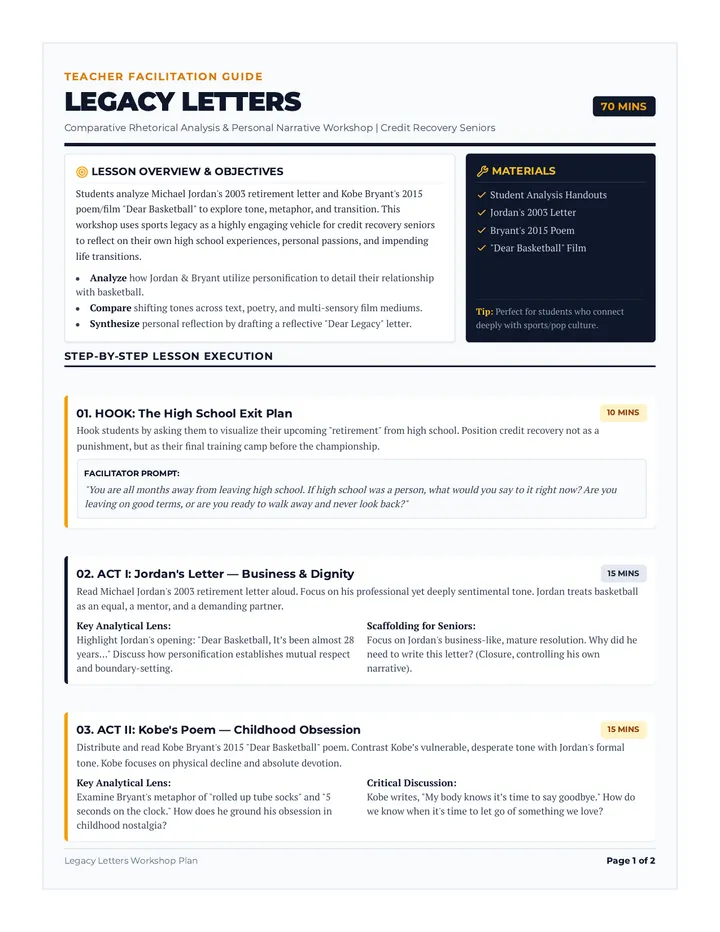 Legacy Letters Facilitation Guide