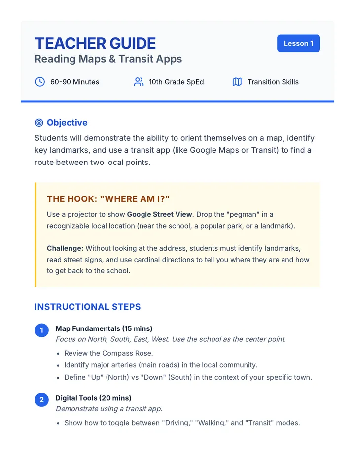 Map Reading Teacher Guide
