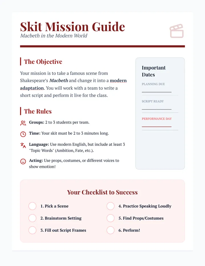 Skit Mission Guide Handout