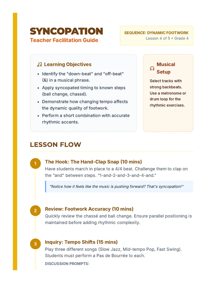 Syncopation Musicality Teacher Guide