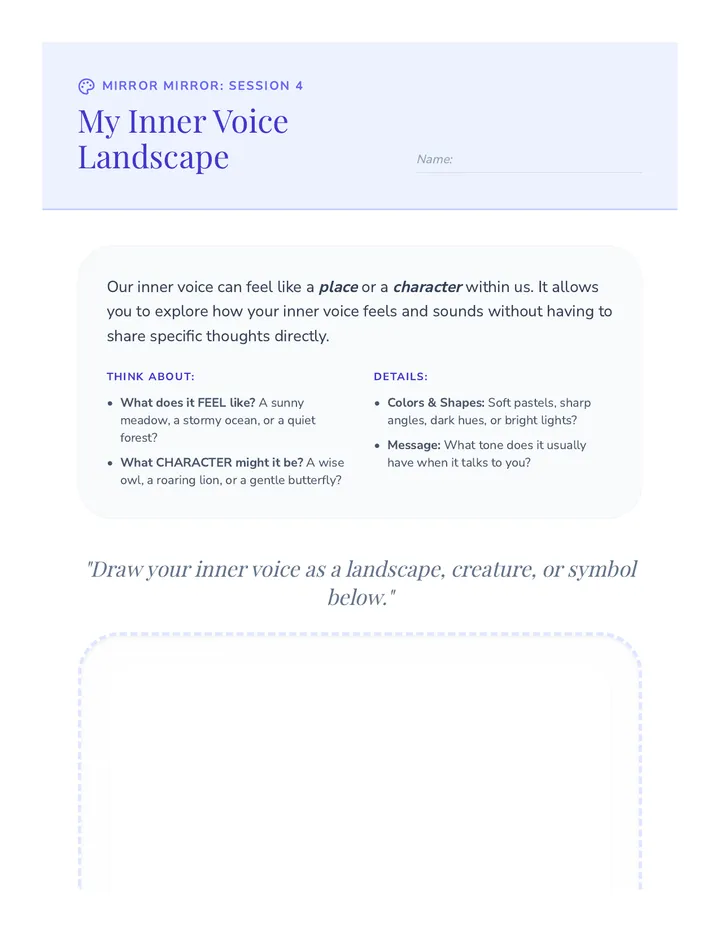 Session 4 Inner Voice Landscape Activity Worksheet