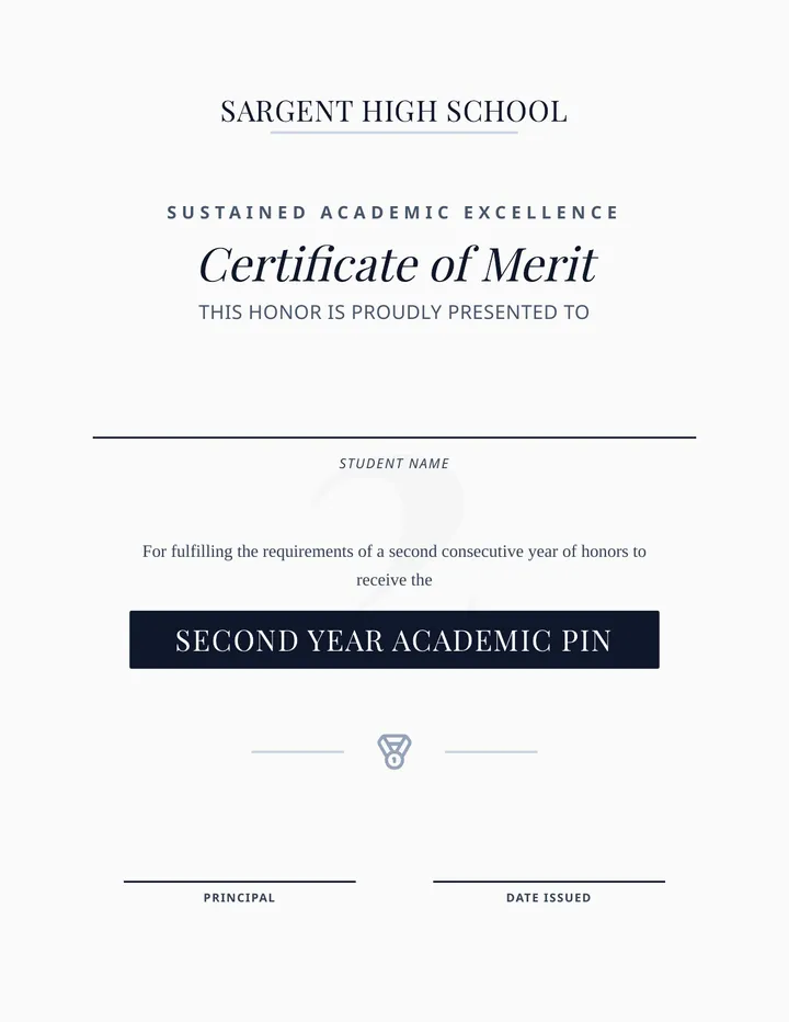 Second Year Pin Award